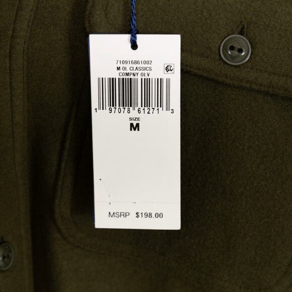 Polo Ralph Lauren Men Classic Fit Knit Flannel Workshirt Company Olive Size M - Picture 5 of 5